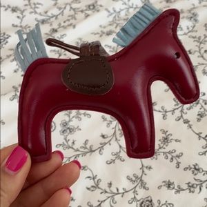 Maroon and baby blue horse charm